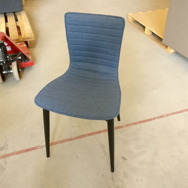Labofa Konferencestol, Blåt Polster, Sorte Massive Ben