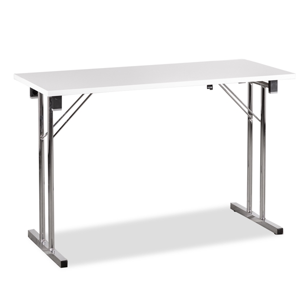 3R_kontor Foldebord. Hvid Laminat. Krom Stel. 45 X 120 Cm Foldeborde