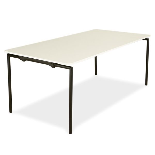 Fredericia Easy Foldebord. Hvid Top, Sorte Ben, 180X90 Brugte Møbler