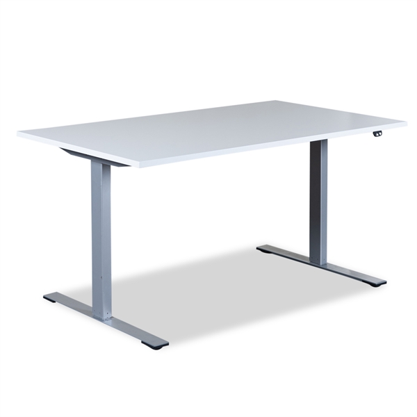 3R_kontor Hæve Sænke Bord. Hvid Melamin. Rektangulær. Gråt Linak Stel. 140 X 80 Cm. Hæve Sænkeborde 3R_kontor Hæve Sænke Bord. Hvid Melamin. Rektangulær. Gråt Linak Stel. 140 X 80 Cm. Hæve Sænkeborde