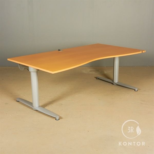 Hæve Sænkebord. Kinnarps, Bøg, Centerbue, 180X90