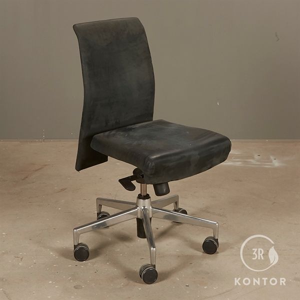 Kusch+Co Kontorstol I Gråt Velour Stof. Brugte Møbler