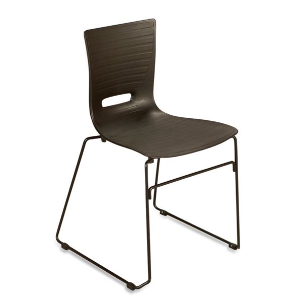Labofa Groovy Konferencestol. Sort Plastic, Sorte Meder. Brugte Møbler