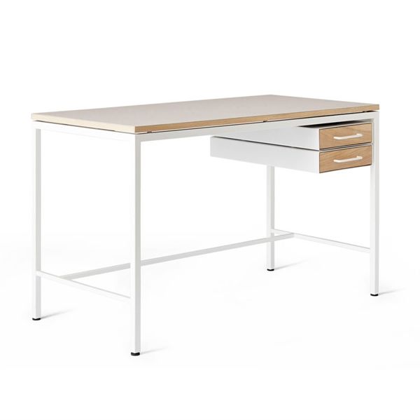 Labofa Heritage 65 Arbejdsbord - Linoleum - Hvidt Stel Skriveborde