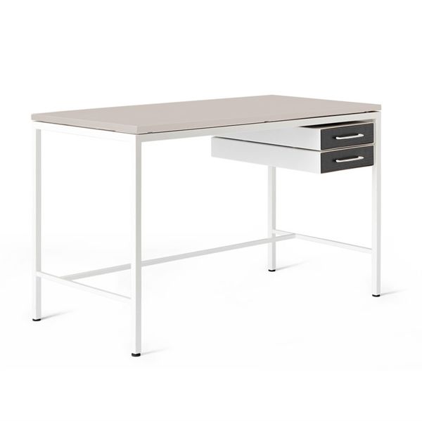 Labofa Heritage 65 Arbejdsbord - Linoleum - Hvidt Stel