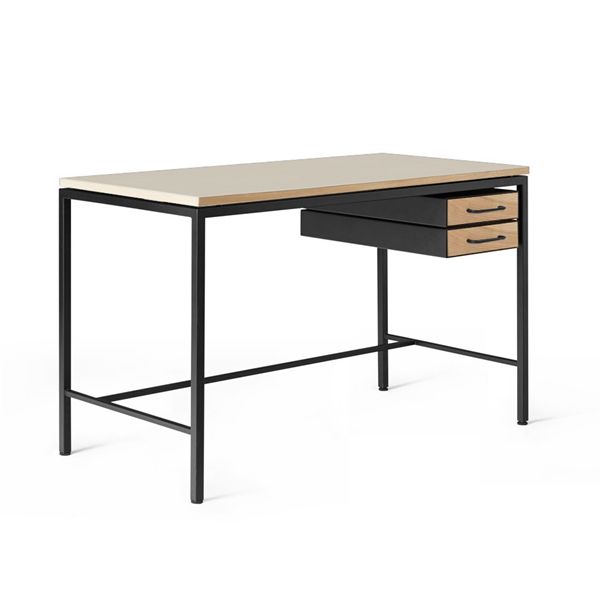 Labofa Labofa Heritage 65 Arbejdsbord - Linoleum - Sort Stel Skriveborde