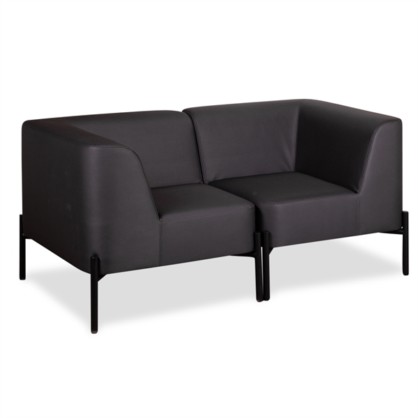 Loungesofa. Labofa. Tweet 2-Pers. Modul. Lav. Grå. Sorte Ben. Loungesofaer