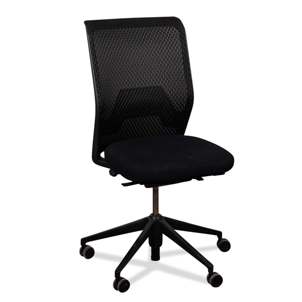 Vitra Kontorstol. Sort Mesh Ryg. Sort Polster. Sort Fodkryds. Brugte Møbler
