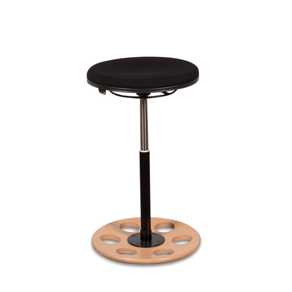 Sitag. Ergonomisk Stokkestol. Sort Polster. Brugte Møbler